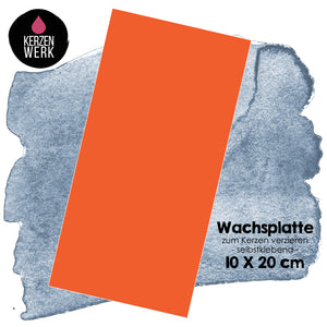 Wachsplatte Orange 20 x 10 cm