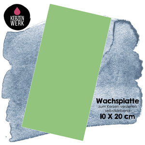 Wachsplatte Softgrün 20 x 10 cm