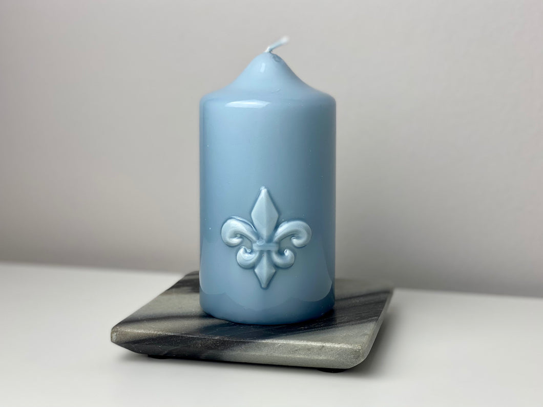Kerze Fulda-Lilie No.12 | Klassische Kollektion | blaugrau
